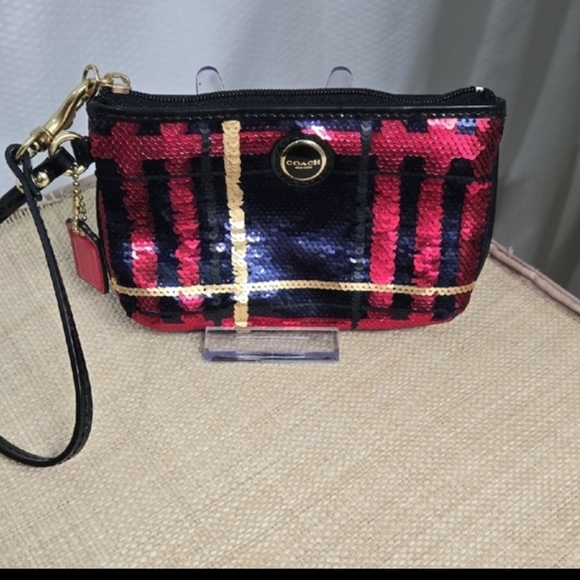 COACH Sequin Plaid Wristlet - Picture 6 of 7
